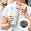 40oz Tumbler Flip Straw Lid Replacement Leak-Proof Splash Resistant Cover for Cup BPA-Free Reusable Glass Lid with Folding Straw
