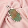 Chrysocolla Pendant With Silver Chain Necklace 925 Sterling Silver Pendant