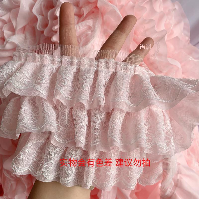 3-layer Lace Ruffle Trim 13cm Wide Mesh Fabric Lace for Lolita Dress Curtain Doll Clothes Sewing Deocr Accessories 3/5/10Meter
