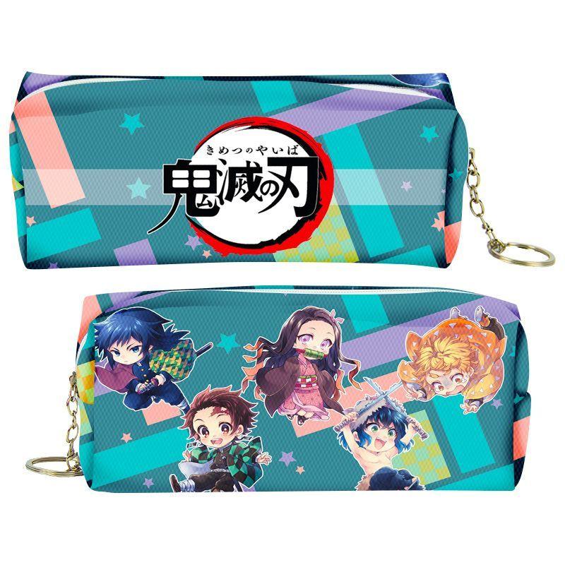 Slayer Demon Cartoon Animation Peripheral Pencil Case Stationery Box Pencil Coin Purse PU Zipper Nezuko Mitsuri Butterfly Ninja