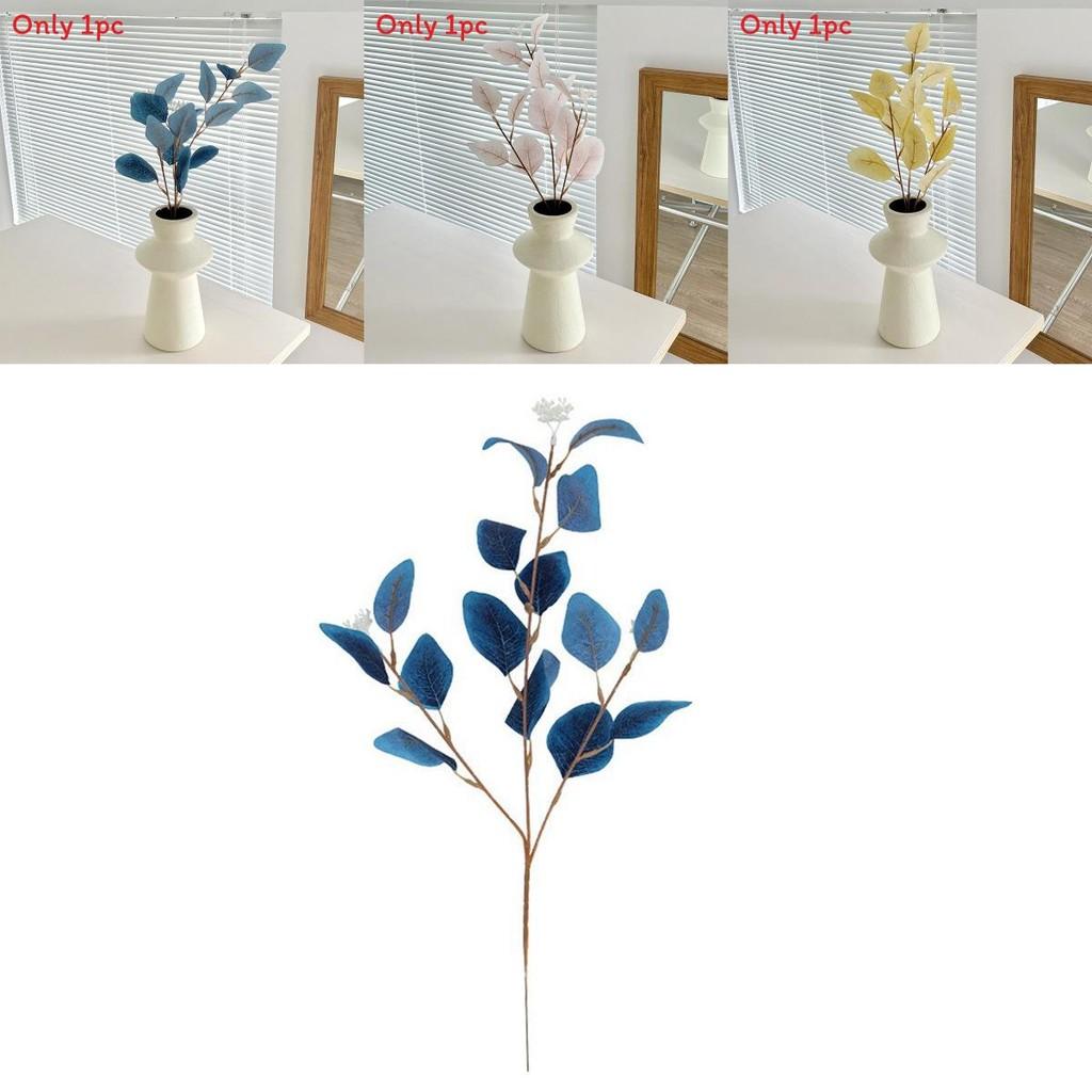 Realistic Eucalyptus Apple Leaf Silk Floral Stems For Photography Props Outdoor Use