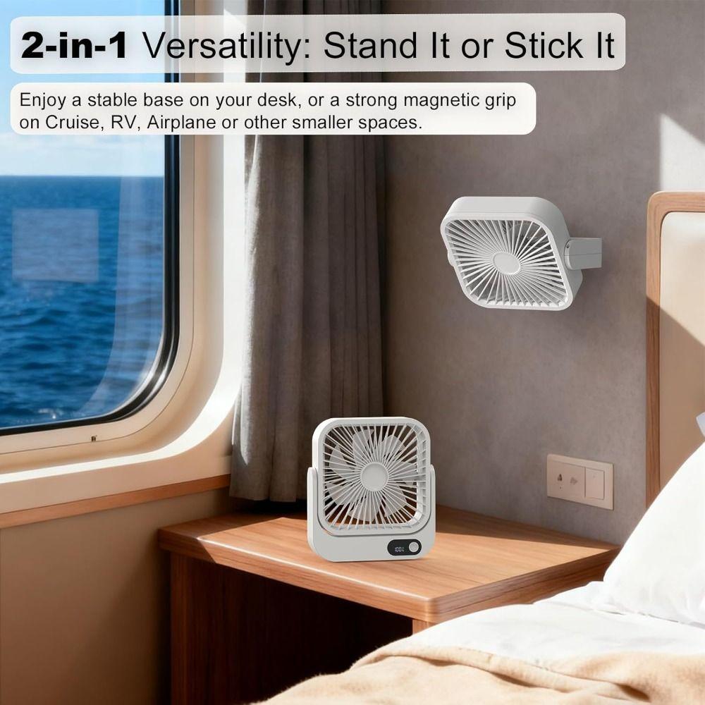 Tragbarer magnetischer Reiseventilator 8-24 Std. Laufzeit Wiederaufladbar und steckbar Tischventilator Kleiner persönlicher Ventilator