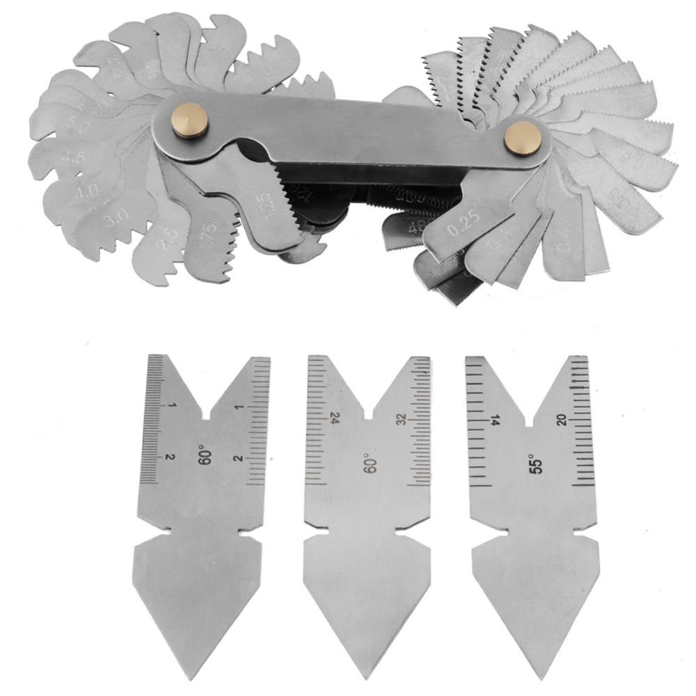 55 Degree Thread Pitch Gauge 60 Degree Fishtail Gauge Precision Center Gauge  Screw Cutting Tools