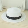 Triangular standard straw hat women's elegant flat hat vacation visor simple versatile casual top hat