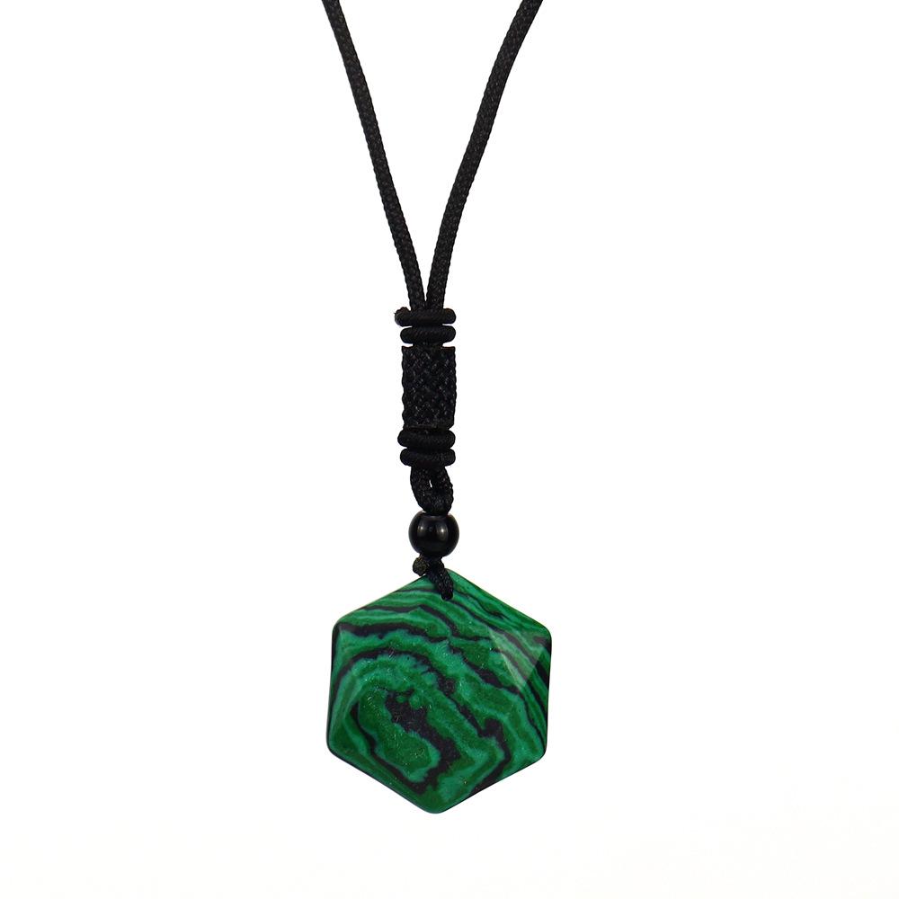 

Natural Obsidian Amethyst Pendant Hexagram Necklace Pendant Sweater Chain, Accessories N610