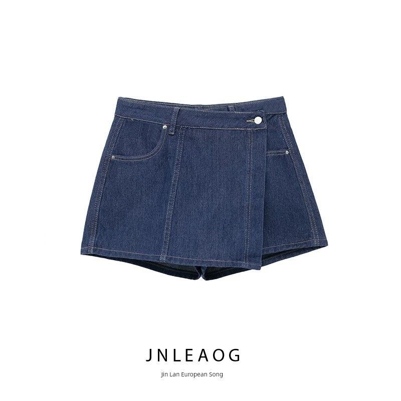 Jnleaog Summer New Arrival Women's Clothing Fashion Style Stylish Fashion All-Match Casual Style Double Breasted Denim Skirted Leggings