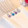 Heart-Shaped Pendant 925 Sterling Silver Necklace - Korean Style Clavicle Chain Christmas Gift