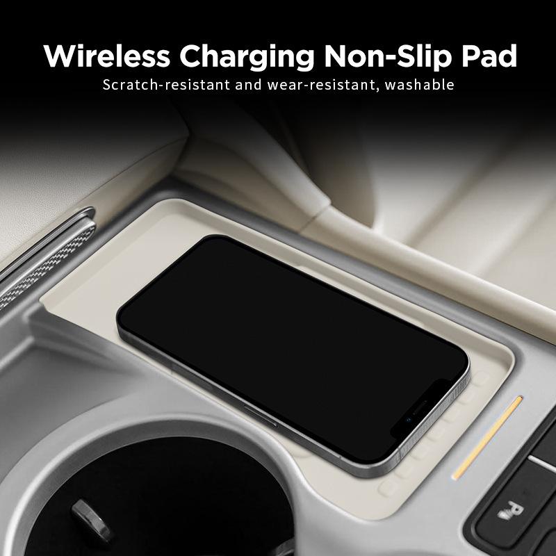 For 25 IONIQ9 Central Control Wireless Charging Silicone Anti Slip Pads, Automotive Specific Modification Accessories