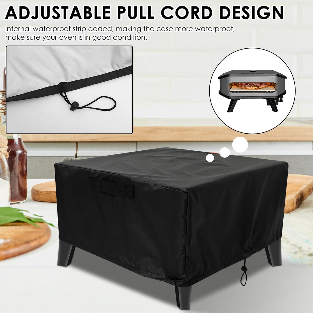 Pizza Oven Waterproof And Dust Cover 420d Oxford Cloth Double Snap Drawstring Oven Cover Buckle Strap Tight Fitting For Outdoor