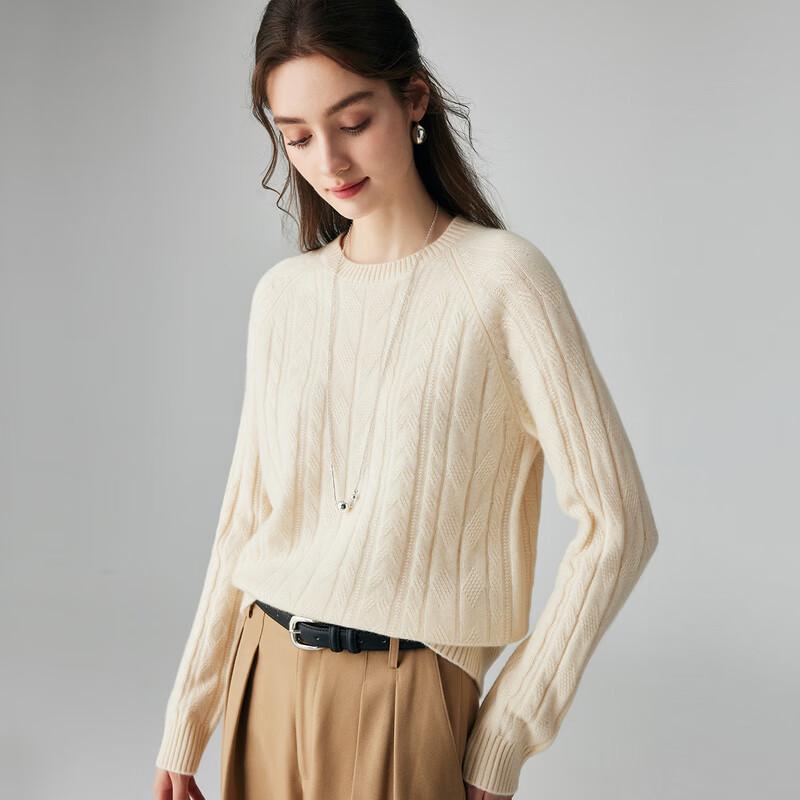 

Женский свитер Paluro из 100% кашемира, вязаный, с круглым вырезом и меланжевым узором L