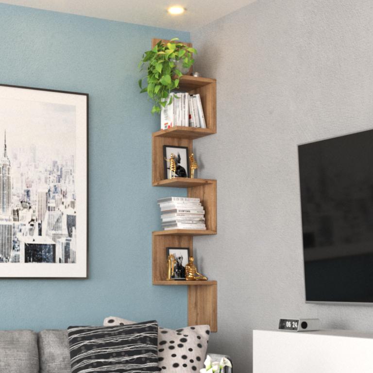Wotan Corner Wall Hanging Bookshelf For Toys Loft