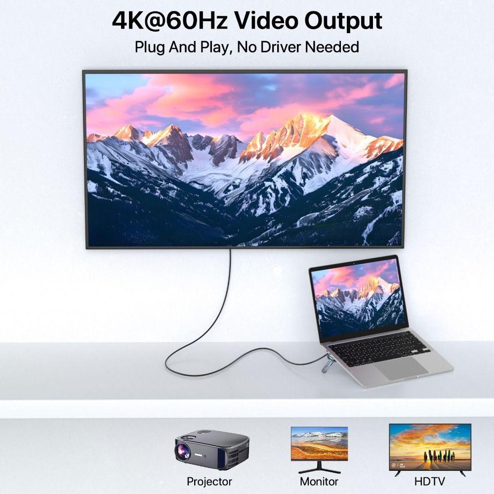 Gigabit Ethernet Laptop Docking Station Stand 7 In 1 Expander Professional USB C Hub