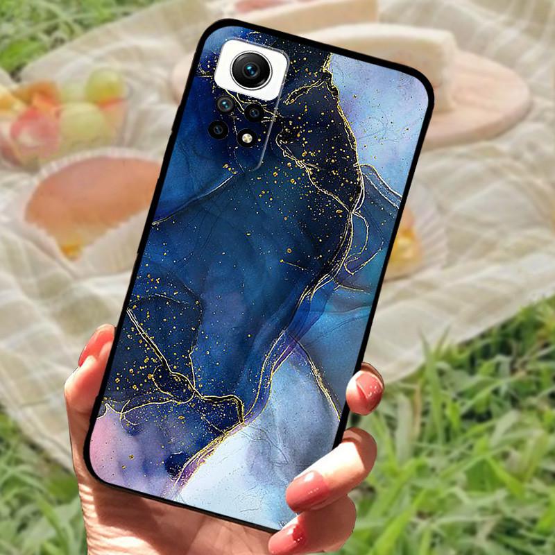 For Redmi Note 12 Pro 4G Case Silicone Soft Marble Black Bumper Funda Coque For Xiaomi Redmi Note 12 Pro Protective Phone Cover