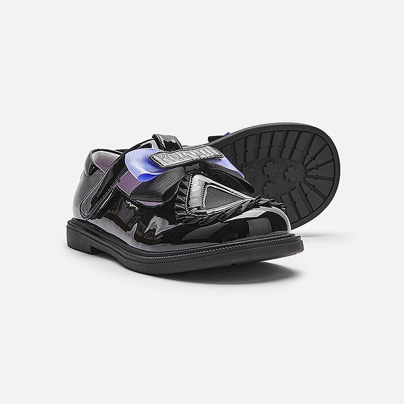 Synthetic Leather Fabric Princess Shoes Breathable Low-Top Shoes Kids shoes Black 204225141046
