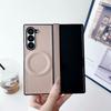 Luxury Leather Matte Shockproof Case for Samsung Galaxy Z Fold 7 6 5 4 3 Fold7 Zfold Magnetic Wireless Charging Business Cover
