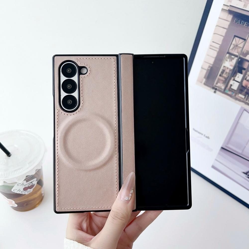 Luxury Leather Matte Shockproof Case for Samsung Galaxy Z Fold 7 6 5 4 3 Fold7 Zfold Magnetic Wireless Charging Business Cover