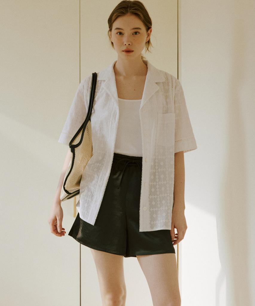 OCTETTE Loose Satin Shorts_2Color