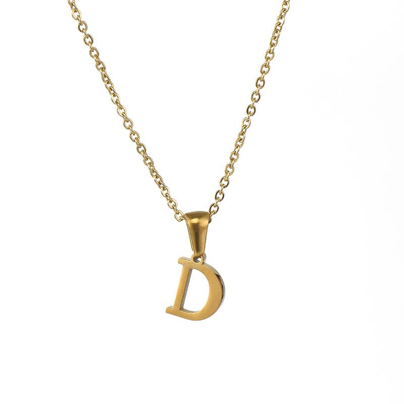 26 Letter Necklace Women's 18K Simple Fashion Non-fading Pendant Jewelry 2026