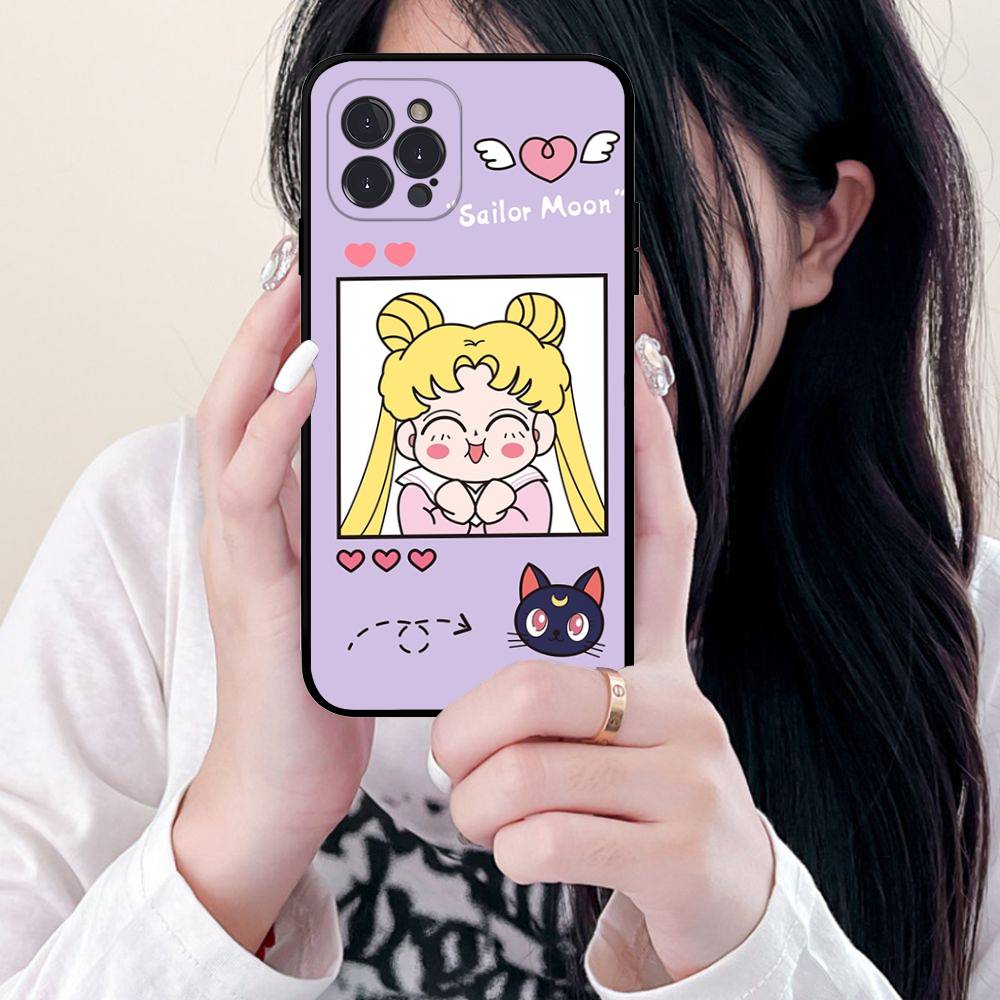 S-Sailors Anime Moon Phone Case For IPhone 17 16 15 14 13 12 Mini 11 Pro Plus Soft Silicone Cover
