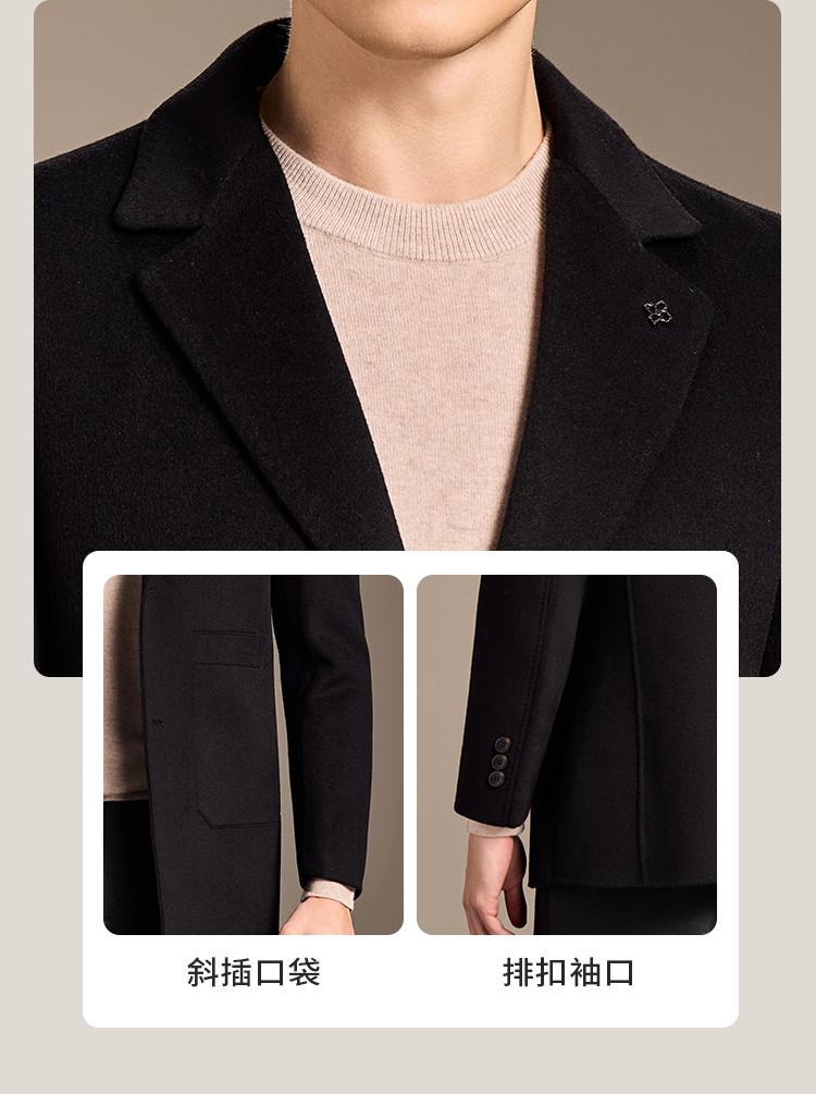 Men's Detachable Wool Coat with Down Inner Layer