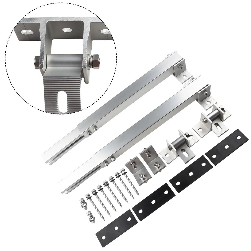Brand New Short Brackets Photovoltaic Support Adjustable Aluminum Alloy End Clamp Kit Silver Solar Panel Bracket
