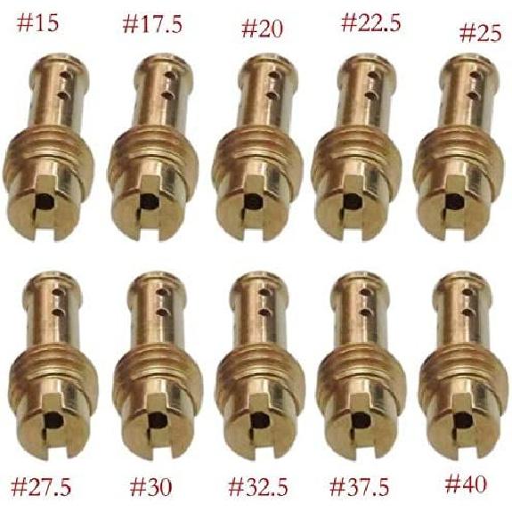10pcs Pilot Jet Fuel Injector for MIKUNI VM/TM/TMX Carburetor 15-37.5 8 Bleed Holes