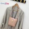 Cozy Up Ling Grid Pattern Bag Casual Women's Small Bag Minimalist Bucket Shoulder Bag