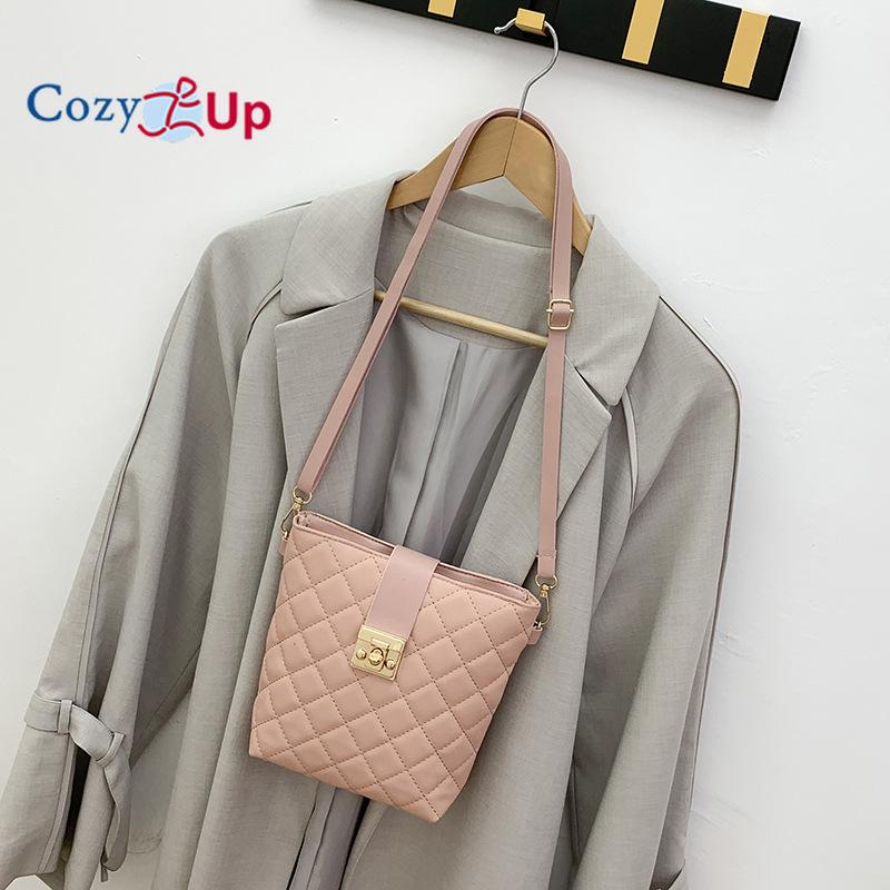 Cozy Up Ling Grid Pattern Bag Casual Women's Small Bag Minimalist Bucket Shoulder Bag