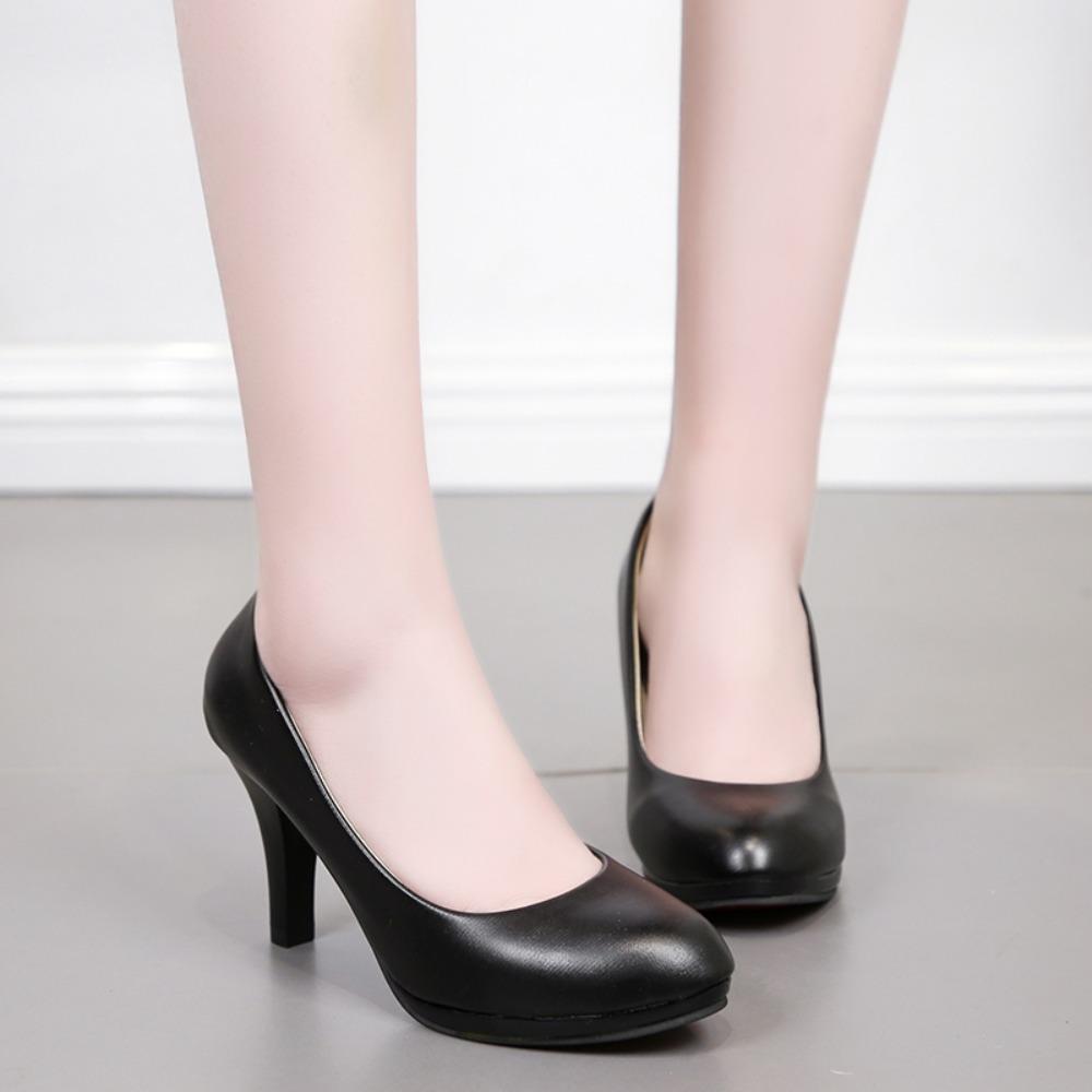 Fashion women Single Shoe Work Shoes Women's Pumps Black Professional Interview High Heels Mid Heeled Work Shoes size 34-42