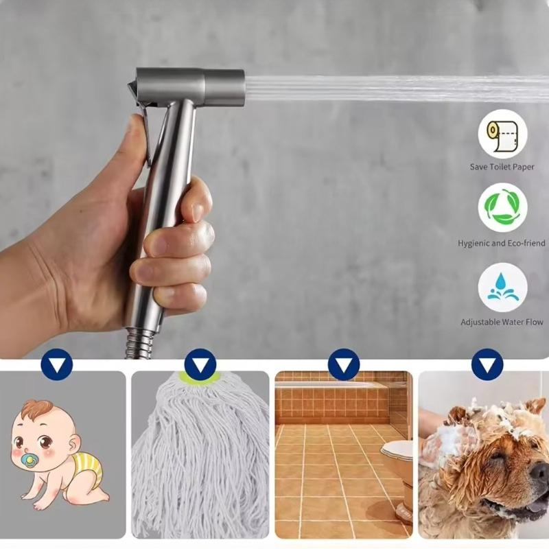 Stainless Steel Faucet Spray Gun Handheld Toilet Bidet Faucet Stainless Steel Hand Bidet Sprayers Brushed Water Sprayer Supplies