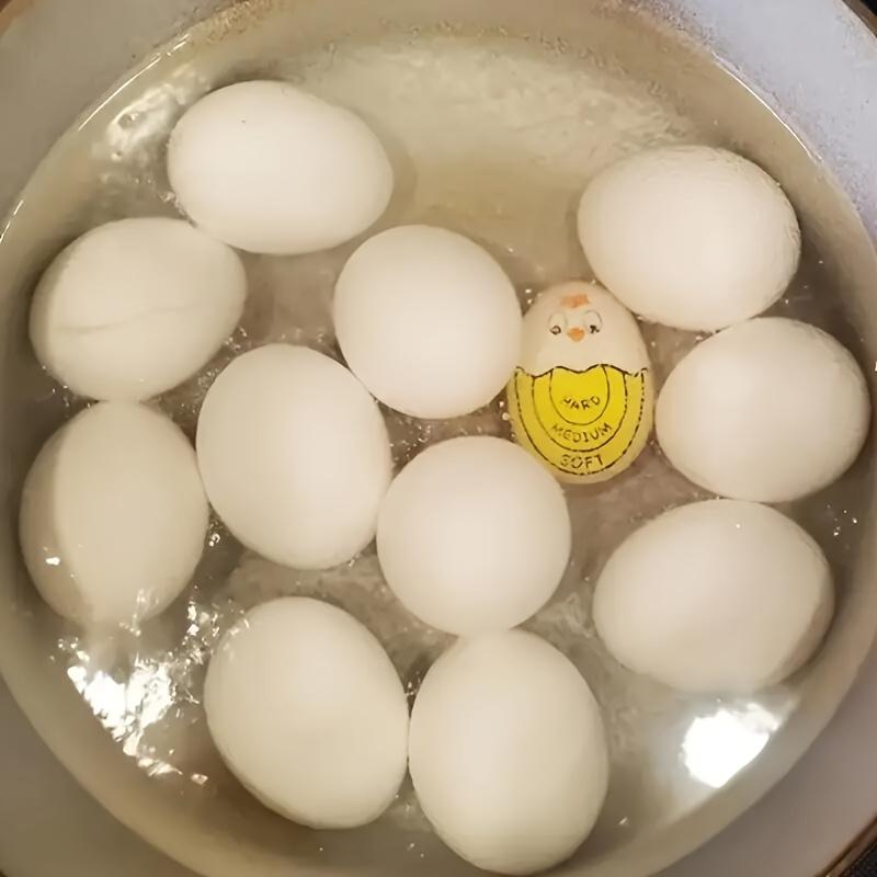 1 Color Changing Timer, Hard/Medium Soft/Soft Doneness Indication with Cute Cartoon Face, Kitchen Tools, Suitable Boiling Eggs