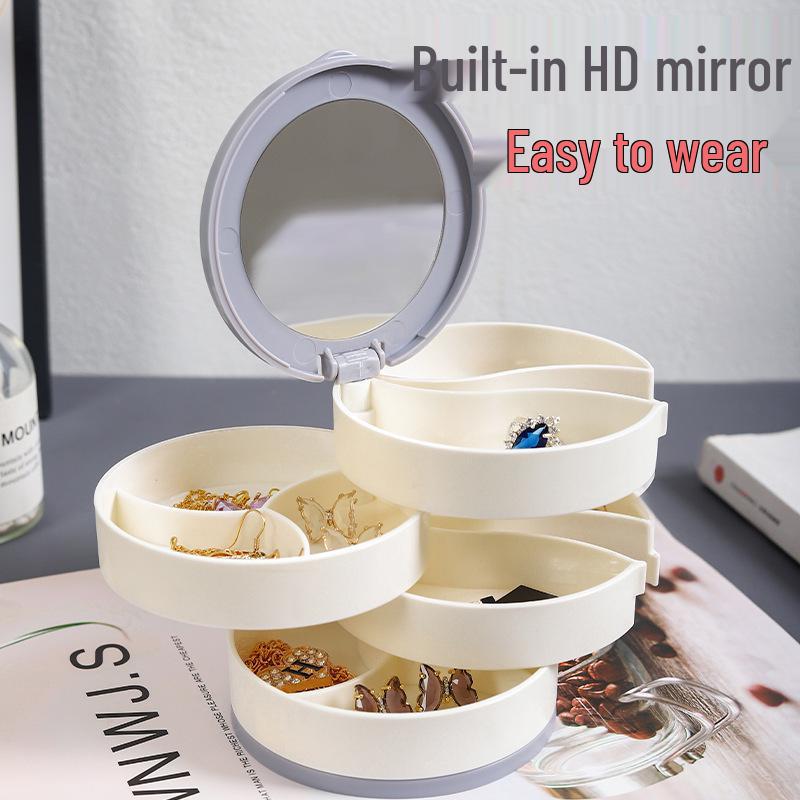 Four-Layer 360° Rotating Jewelry Storage Box