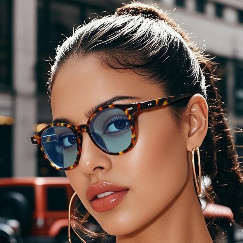 Classic Oval Frame Sunglasses Women New High Quality Women'S Eyewear Fashion Men'S Minimalist Design Glasses Uv400 Eyeglasses