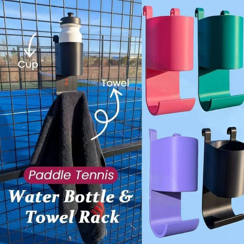 ABS Plastic Convenient Holder For Courts Accessory 18x10x10cm Multiple Color Option Tennis Water Bottle And Towel Rack