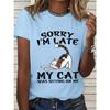 Summer Women's Top Lovely Cat 3d Print Tshirt Women Fashion T-shirt Crew Neck Short Sleeve T Shirt Animal Tops Tees Y2k Clothing