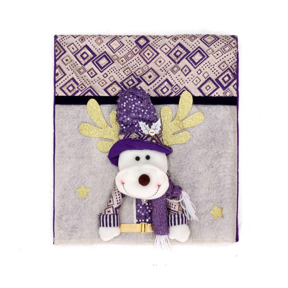 Soft Christmas Chair Cover Cartoon Seat Protector Simple Xmas Dinner Chair Seat Cover  Kitchen