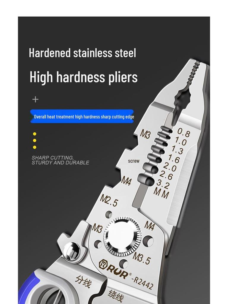Pro-Grade Multifunction Electrician's Wire Stripper and Cutter Tool Pliers