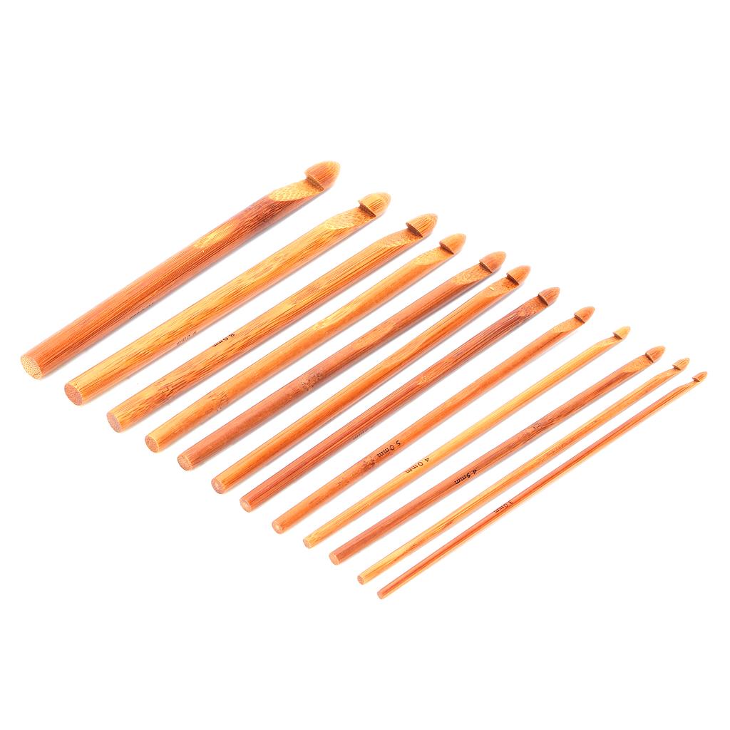 12 szt. Karbonizowane Bambusowe Szydełka Zestaw Drutów do Robienia na Drutach Narzędzia do Tkactwa Akcesoria