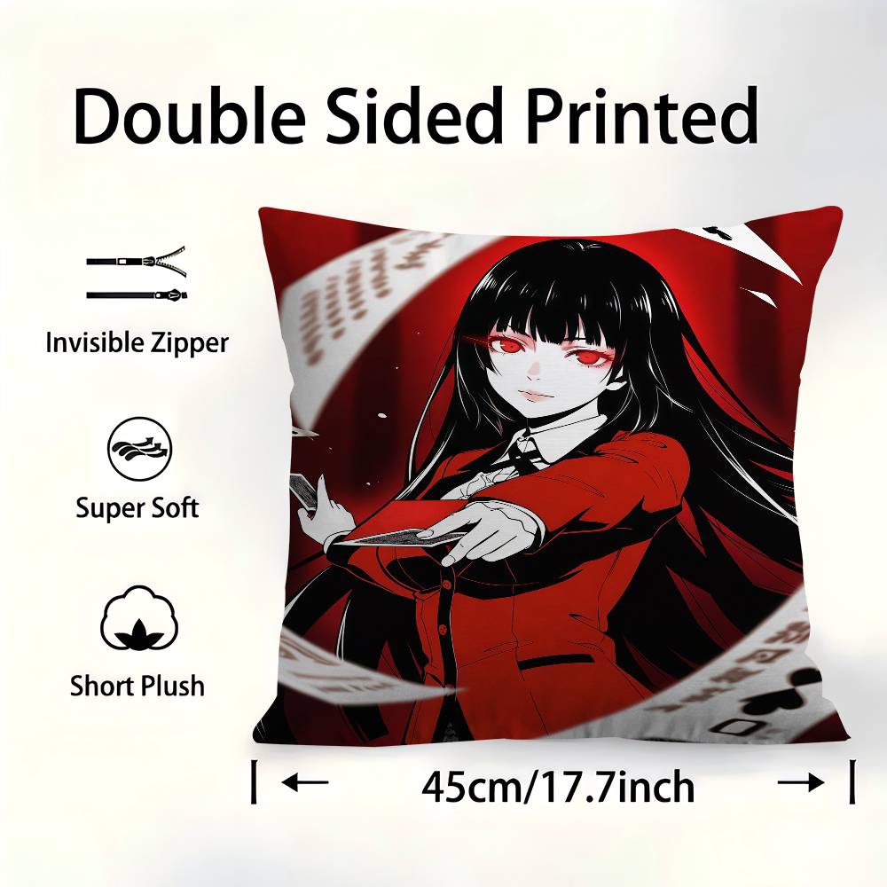Anime Kakegurui Jabami Yumeko Pillow Anime Pillow Sofa Bed Head Pillow Cover Cushion Cover Fashion