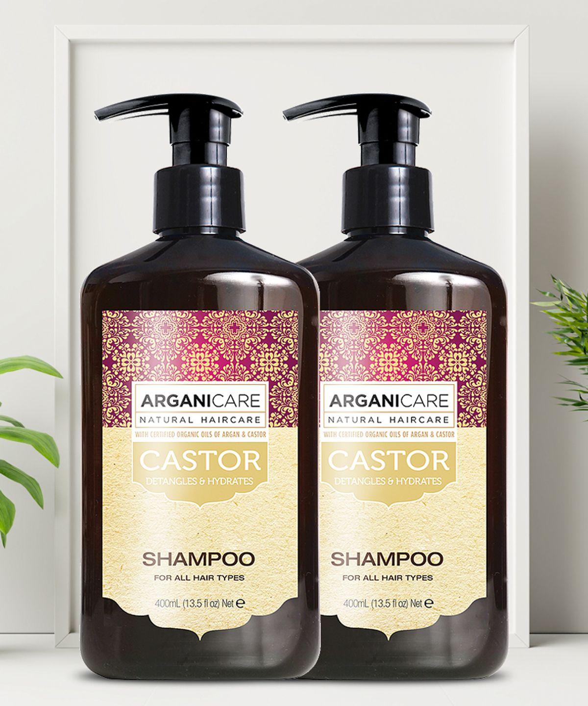Castor & Argan Oil Hair Strengthening Shampoo 400ml*2