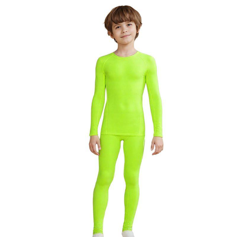 4-12 Years Kids Running Sweat-Wicking Quick-Dry Tights Set Fitness Suit