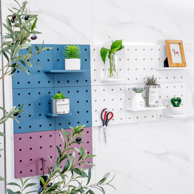 No-Punch Pegboard Wall Shelf for Kitchen & Bathroom Storage