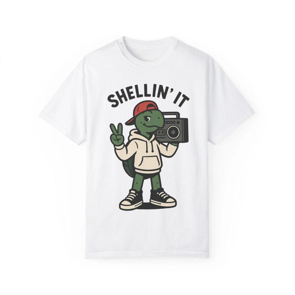 

100% cotton TOPS UNISEX TEES MENS WOMENS Cool Turtle Graphic TShirt, Casual Summer Tee, Streetwear Style, Unisex Clothing S чёрный