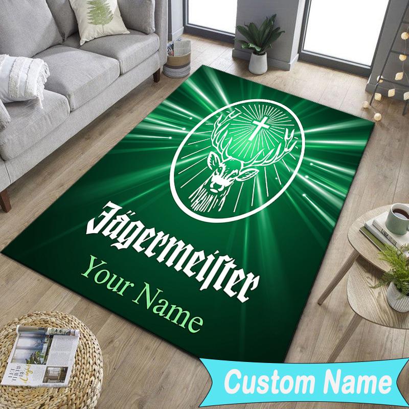 Custom NameJager-meister Spirit Drink Carpet, Indoor Rug, Chair Rug, Living Rooms, Doormat Made From Polyester Home Decor Birthday Christmas Gifts