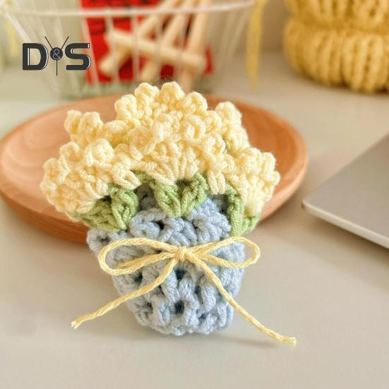 Porta-copos Buquê de Rosas de Crochê Resistente ao Calor DIY Feito à Mão Tricô Flor Caneca de Café Tapete para Copo Decoração de Mesa Bancada de Cozinha