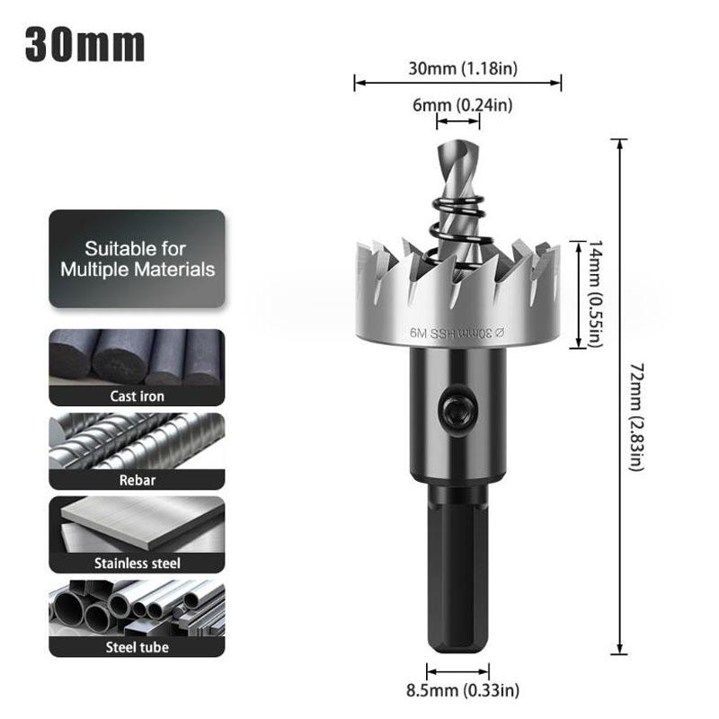 Burghiu HSS Freză de tăiat cu găuri Bi-metal pentru aluminiu Fier Oțel inoxidabil Dispozitiv de tăiat lemn HSS Kit de ferăstrău cu găuri