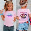 Kpop Hunter Girls' Korean Printed Short Sleeve Medium to Small Kids' T-Shirt