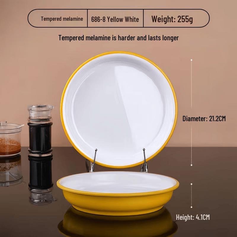 Heerli Melamine Imitation Porcelain Round Dinnerware Set
