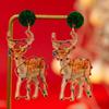 Animals Merry Christmas Earrings Jewelry Quicksand Dangle Earrings Fashion Elk Pendant  Party