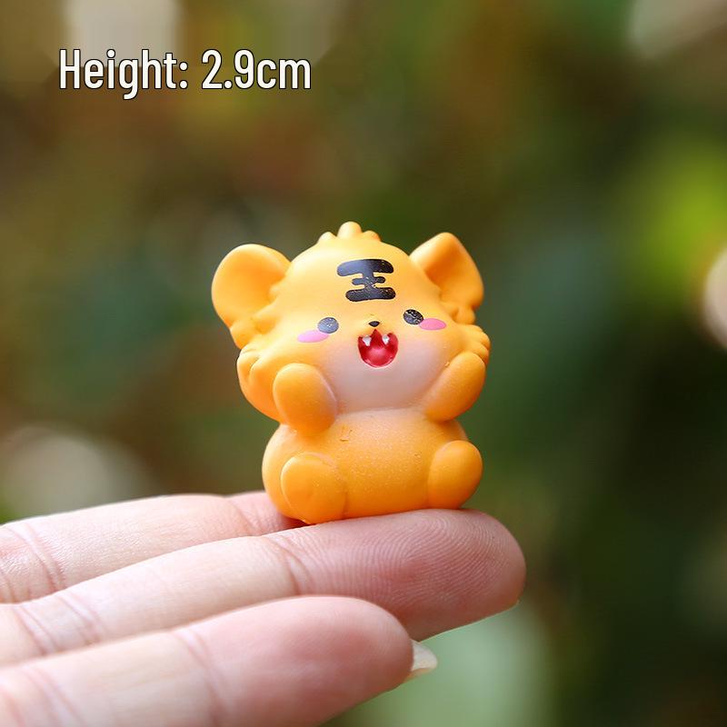 Twelve Zodiac Mini Resin Animal Figurines: Cute Cartoon Style